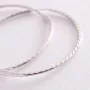 Серьги - кольца в белом золоте (3.8 см) с07796 Оникс