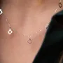 Колье Клевера в белом золоте кол02173 Оникс 45