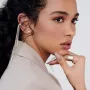 Серебряная серьга - каффа Тильда 123194 Оникс