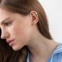 Серьга-каффа в желтом золоте с06951 Оникс