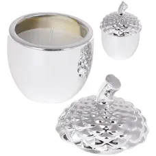 Свічка з кришкою Silver 6х6х8см порцеляна Bona DP116472 Свічка з кришкою Silver 6х6х8см порцеляна Bona DP116472