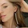 Серебряные ассиметричные серьги Доминика с фианитами 123182 Оникс