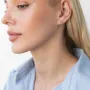 Серебряные ассиметричные серьги Доминика с фианитами 123182 Оникс