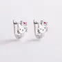 Детские серебряные серьги Hello Kitty (эмаль) 123070 Оникс