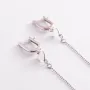 Серебряные серьги Сердечки с цепочками 123207 Оникс