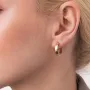 Золотые серьги - кольца с фианитами с07801 Оникс