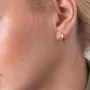 Золотые серьги - кольца с фианитами с07800 Оникс