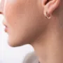 Золотые серьги - кольца с фианитами с07800 Оникс