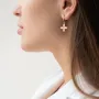 Серьги Клевер в красном золоте с07127 Оникс