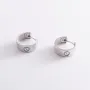 Серьги - кольца Love в белом золоте с04671 Оникс
