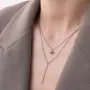 Двойное серебряное колье Хлоя с шариком 1091 Оникс 41