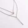 Двойное серебряное колье Хлоя с шариком 1091 Оникс 41