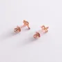 Серьги - пусеты Змеи в красном золоте с07880 Оникс