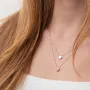 Двойное золотое колье Очарование с фианитами кол02115 Оникс 43