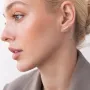 Золотые серьги - пусеты Перышки с07853 Оникс