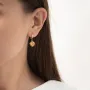 Золотые серьги Влечение с цитрином с05297 Оникс
