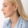 Овальные серьги в белом золоте с07857 Оникс