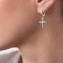 Серьги Крестики в белом золоте с07822 Оникс