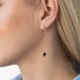 Золотые серьги Клевер (эмаль) 400273E Оникс
