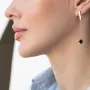 Золотые серьги Клевер (эмаль) 400273E Оникс