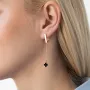 Золотые серьги Клевер (эмаль) 400273E Оникс