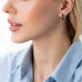 Золотые серьги Беата с черными фианитами с07861 Оникс