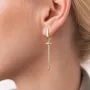 Серьги Гвоздь в желтом золоте (фианиты) с07868 Оникс
