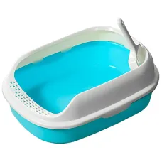 Туалет для кішок з лопаткою Taotaopets 226611 Blue 40х29х13.5 см Туалет для кішок з лопаткою Taotaopets 226611 Blue 40х29х13.5 см