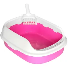 Туалет для кішок з лопаткою Taotaopets 226611 Pink 40х29х13.5 см Туалет для кішок з лопаткою Taotaopets 226611 Pink 40х29х13.5 см