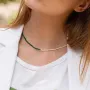Серебряное колье Жемчужинки и малахит КолЖемМал Оникс 38