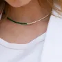Серебряное колье Жемчужинки и малахит КолЖемМал Оникс 38