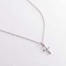 Золотое колье Крестик с фианитом кол02191 Оникс 45