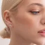 Золотые серьги - пусеты 2 в 1 с бриллиантами 312561121 Оникс