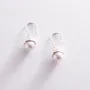 Серебряные серьги - петельки с жемчугом 123204 Оникс
