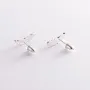 Серебряные серьги - пусеты Перышки 123200 Оникс