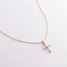 Золотое колье Крестик с фианитами кол02193 Оникс 45