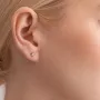 Золотые серьги - пусеты 2 в 1 с бриллиантами 321281121 Оникс