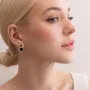 Золотые серьги - пусеты с бриллиантами и эмалью 315783121 Оникс