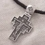 Серебряный православный крест с чернением 132488 Оникс