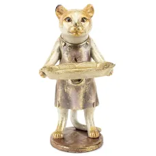 Фигурка интерьерная Cat with tray 27 см ArtDeco AL117939 Фигурка интерьерная Cat with tray 27 см ArtDeco AL117939