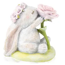 Фігурка інтер'єрна Rabbit with a rose 12 см Lefard AL117957