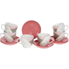 Кофейный набор на 6 персон 240мл Pink-Gray Marble Bona DP118087 Кофейный набор на 6 персон 240мл Pink-Gray Marble Bona DP118087