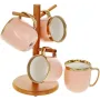 Набор чайный на бамбуковой стойке 4 кружки 320мл Pink Powder Чайная Линия Bona DP118101