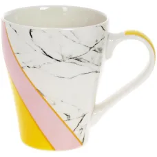 Кружка (чашка) фарфоровая Marble 400мл Pink-Gray Bona DP118109