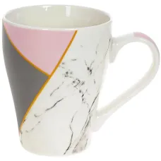 Кружка (чашка) фарфоровая Marble 400мл Pink-Black Bona DP118110