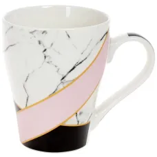 Кружка (чашка) фарфоровая Marble 500мл Pink-Yellow Bona DP118111