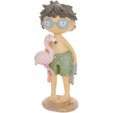Фігурка інтер'єрна Boy with Flamingo 7.5x6.5x18 см Bona DP118176 Фігурка інтер'єрна Boy with Flamingo 7.5x6.5x18 см Bona DP118176