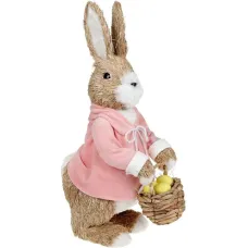 Фігурка інтер'єрна Bunny with a basket 28x16x47 см Bona DP118201 Фігурка інтер'єрна Bunny with a basket 28x16x47 см Bona DP118201