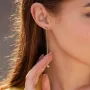 Серебряные серьги - пусеты Шарики на цепочке 40018 Оникс