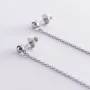 Серебряные серьги - пусеты Шарики на цепочке 40018 Оникс